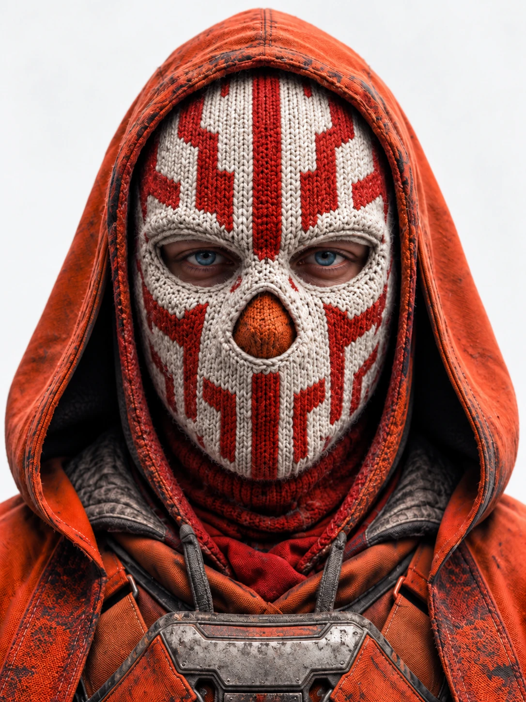 A lone masked figure — the single attacker you used to picture. An illustrative brand metaphor, not a real person.